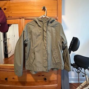 Barely worn Eddie Bauer rain jacket in sage green
